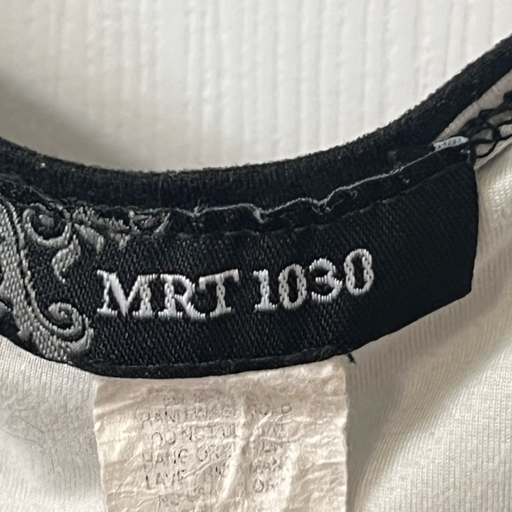 MRT 1030 XL Sleeveless Maxi Dress w/ B&W Stripes & Roses - Picture 7 of 8